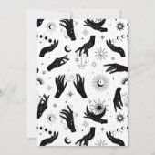 Zwart wit Boho Moon mystiek hand baby shower Kaart (Achterkant)