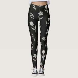 Zwart-wit Boho-ontwerp Leggings