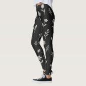 Zwart-wit Boho-ontwerp Leggings (Links)