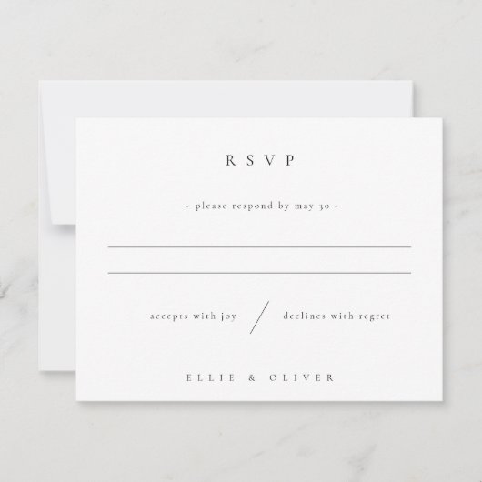 Zwart-wit Boho Photo Wedding Modern RSVP Kaartje (Voorkant)