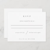 Zwart-wit Boho Photo Wedding Modern RSVP Kaartje (Voorkant / Achterkant)