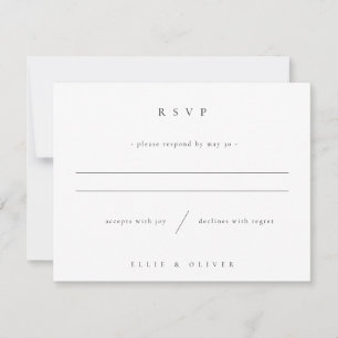 Zwart-wit Boho Photo Wedding Modern RSVP Kaartje