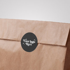 Zwart-wit Boho Small Business Logo Ronde Sticker