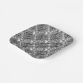 Zwart-wit boho stijl geknoopt touwpatroon papieren bordje (Gebogen)