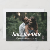 Zwart-wit boho | Twee foto's en QR-code Save The Date (Voorkant)