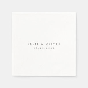 Zwart-wit Boho Wedding Moderne Cocktail Servet