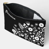 Zwart-wit Boho Wildflower Etui (Open)