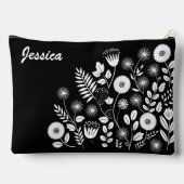 Zwart-wit Boho Wildflower Etui (Achterkant)