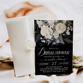 Zwart-wit Boho Wildflower Vrijgezellenfeest Kaart