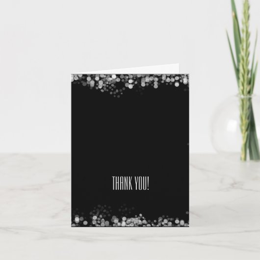 Zwart-wit Bokeh Dank u Bedankkaart (Voorkant)