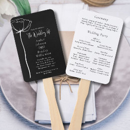 Zwart-wit Bold Minimal Modern Floral Program Handwaaier