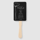 Zwart-wit Bold Minimal Modern Floral Program Handwaaier (Voorkant)