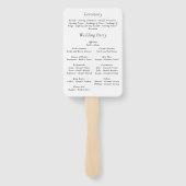 Zwart-wit Bold Minimal Modern Floral Program Handwaaier (Achterkant)