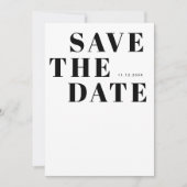 Zwart-wit Bold Minimalistische Eenvoudige Huwelijk Save The Date (Voorkant)