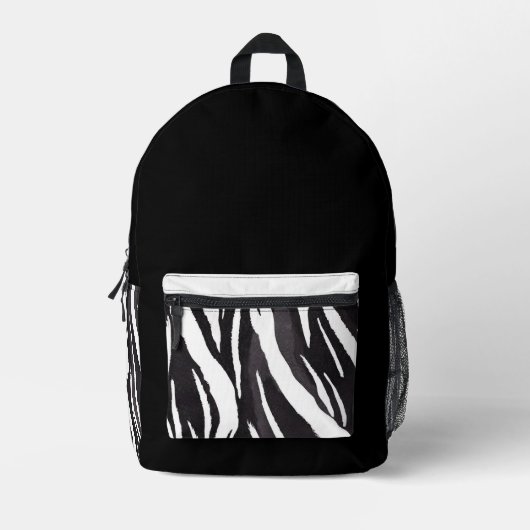 Zwart wit bont patroon rand collie bedrukte rugzak (Voorkant)