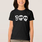 Zwart-wit Bony Skull Boo Tri-Blend Shirt (Voorkant)