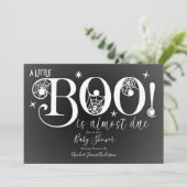 Zwart-wit BOO Elegant Baby shower Kaart (Staand voorkant)
