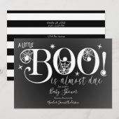 Zwart-wit BOO Elegant Baby shower Kaart (Voorkant / Achterkant)