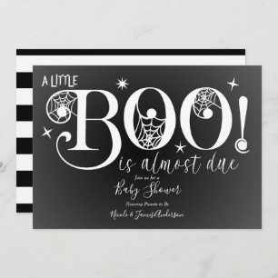 Zwart-wit BOO Elegant Baby shower Kaart