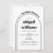 Zwart-wit boog bruiloft vrijgezellenfeest kaart (Voorkant)