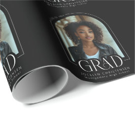 Zwart Wit Boog Foto Custom Afstuderen Cadeaupapier