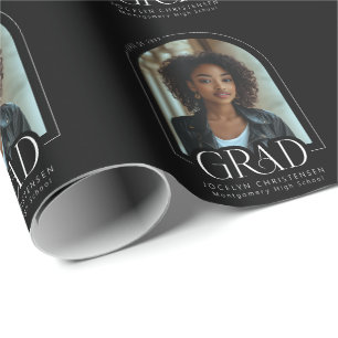 Zwart Wit Boog Foto Custom Afstuderen Cadeaupapier
