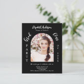 Zwart wit boog foto Graduation Party uitnodiging (Staand voorkant)