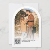 Zwart-wit-boog foto QR-code Bruidsdouche Kaart (Achterkant)
