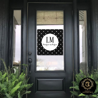 Zwart & Wit Boog Monogram Raamsticker