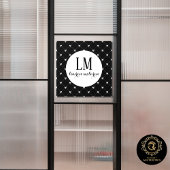 Zwart & Wit Boog Monogram Raamsticker