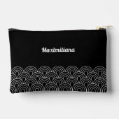 Zwart-wit- Boogjes Glam Kleine Accessoire Pouch Etui (Achterkant)