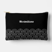 Zwart-wit- Boogjes Glam Kleine Accessoire Pouch Etui (Voorkant)