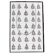 Zwart & Wit Boom Gift Bag (Zwarte Zijden)