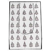 Zwart & Wit Boom Gift Bag (Zwarte Zijden) Medium Cadeauzakje (Achterkant)