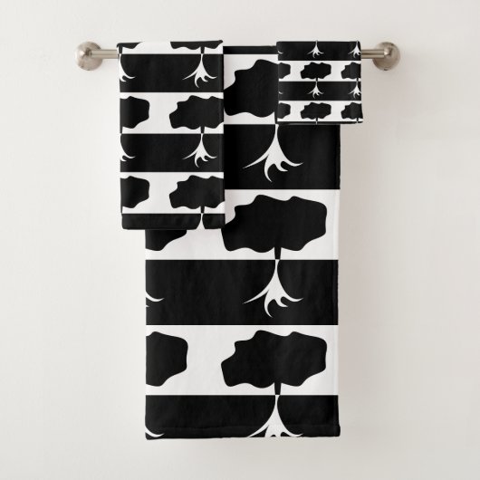 Zwart-Wit Boom Natuur Patroon Bad Handdoek (Insitu)