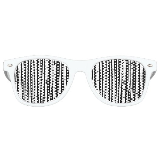 Zwart wit boompatroon retro zonnebril (Voorkant)
