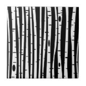 Zwart wit boompatroon tegeltje (Voorkant)