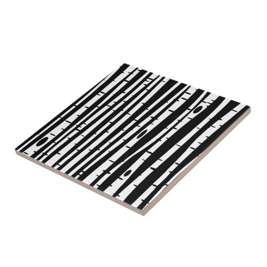 Zwart wit boompatroon tegeltje (Zijkant)