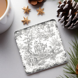  zwart-wit boomwerkje de jouy bedrukt stenen onderzetter