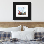 Zwart-wit bootcanvas canvas afdruk (Insitu (Slaapkamer))