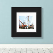 Zwart-wit bootcanvas canvas afdruk (Insitu (Houten vloer))