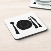 Zwart-wit Bord en gebruiksvoorwerpen Bier Onderzetter (Linkerzijde)