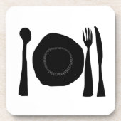 Zwart-wit Bord en gebruiksvoorwerpen Bier Onderzetter (Voorkant)