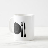 Zwart-wit Bord en gebruiksvoorwerpen Koffiemok (Voorkant links)