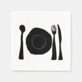 Zwart-wit Bord en gebruiksvoorwerpen Servet (Voorkant)