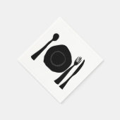 Zwart-wit Bord en gebruiksvoorwerpen Servet (Hoek)