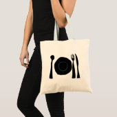 Zwart-wit Bord en gebruiksvoorwerpen Tote Bag (Voorkant (product))