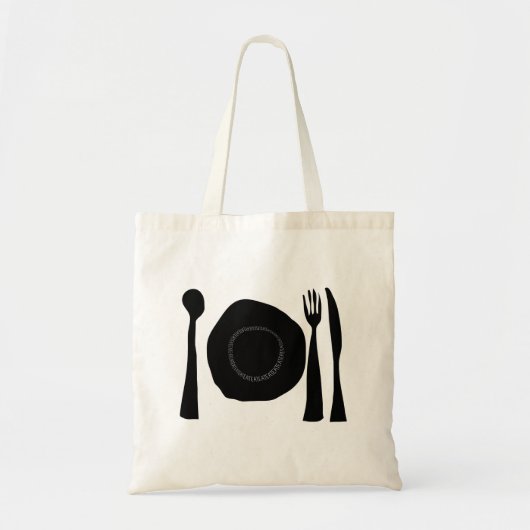 Zwart-wit Bord en gebruiksvoorwerpen Tote Bag (Voorkant)