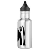 Zwart-wit Bord en gebruiksvoorwerpen Waterfles (Rechts)