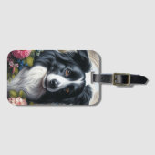 Zwart-wit Border Collie Dog Bagagelabel (Voorkant (horizontaal))